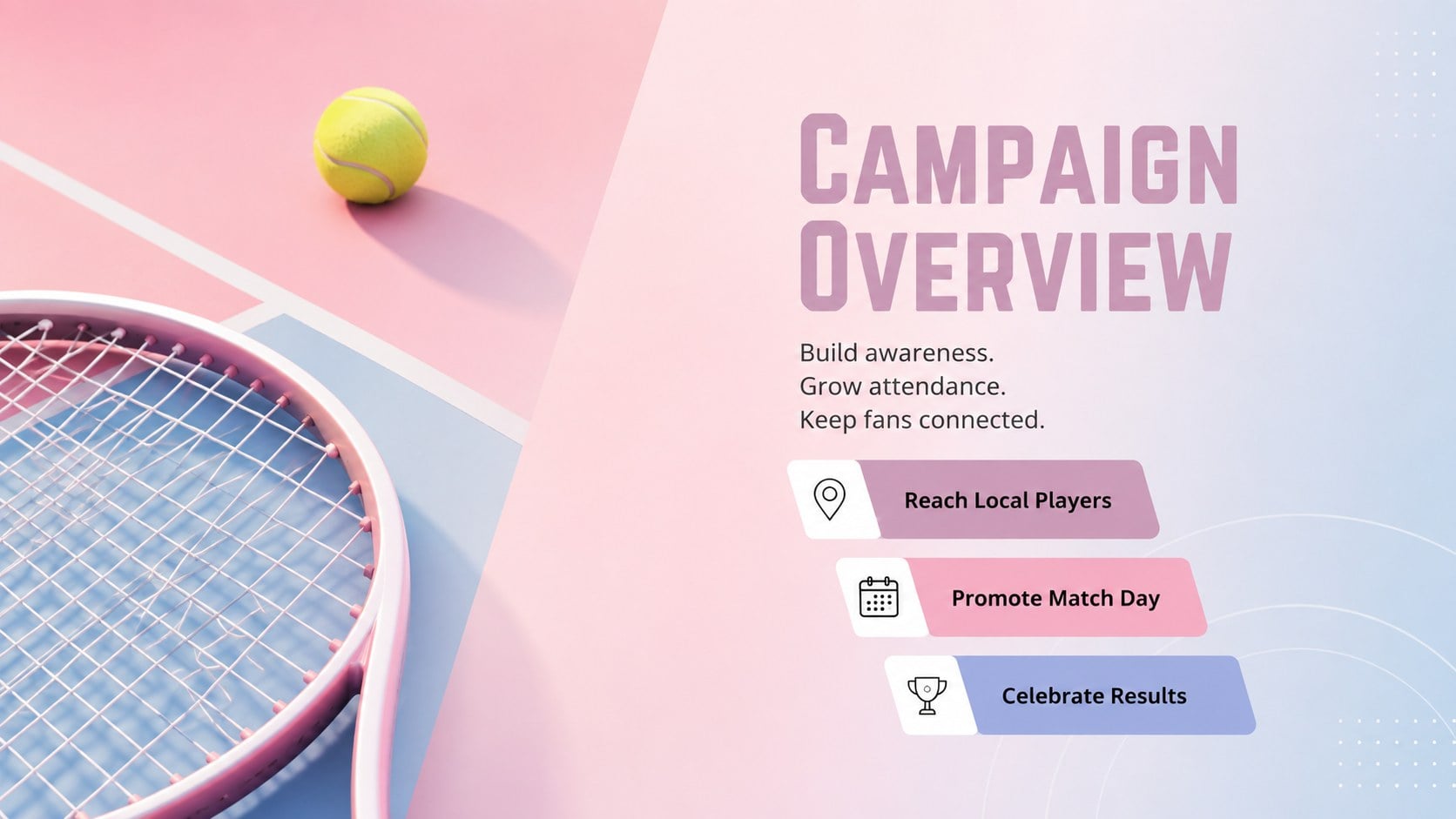 Tennis Tournament Social Campaign Deck presentation template, slide 2