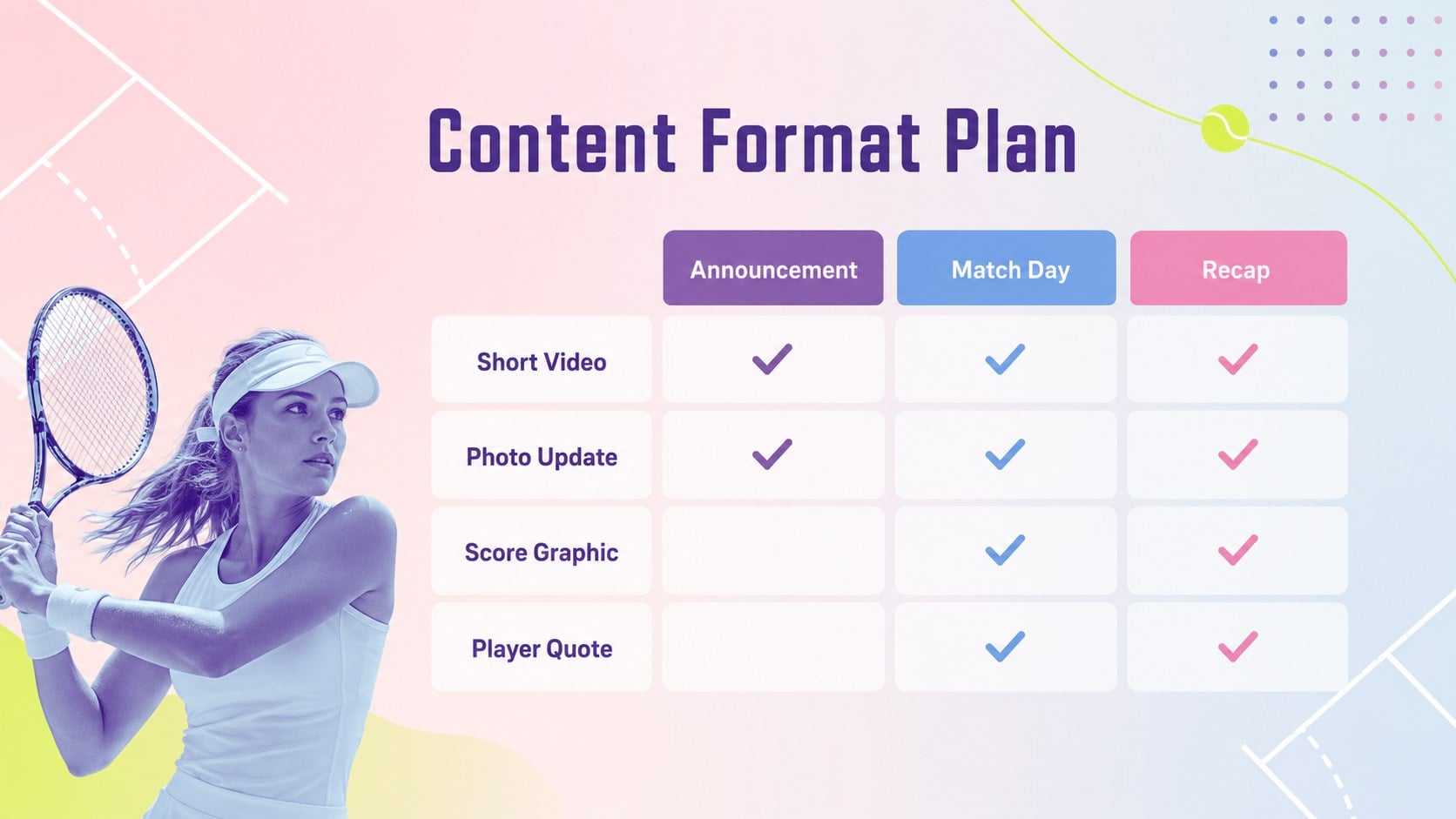 Tennis Tournament Social Campaign Deck presentation template, slide 13