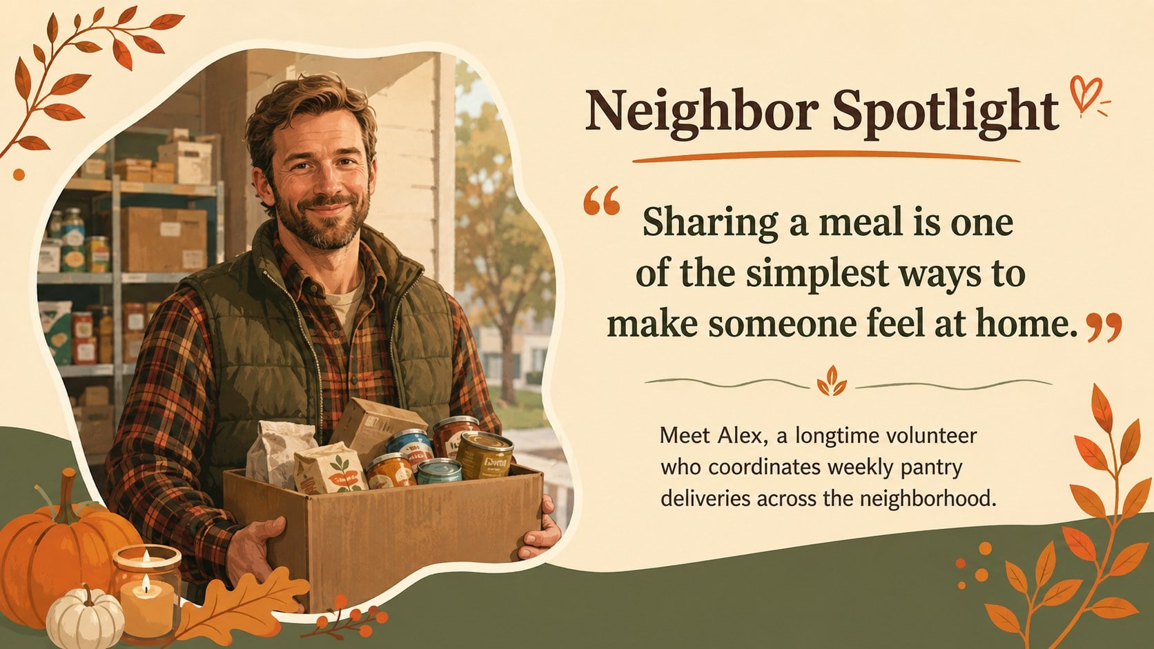 Thanksgiving Community Newsletter Theme presentation template, slide 11