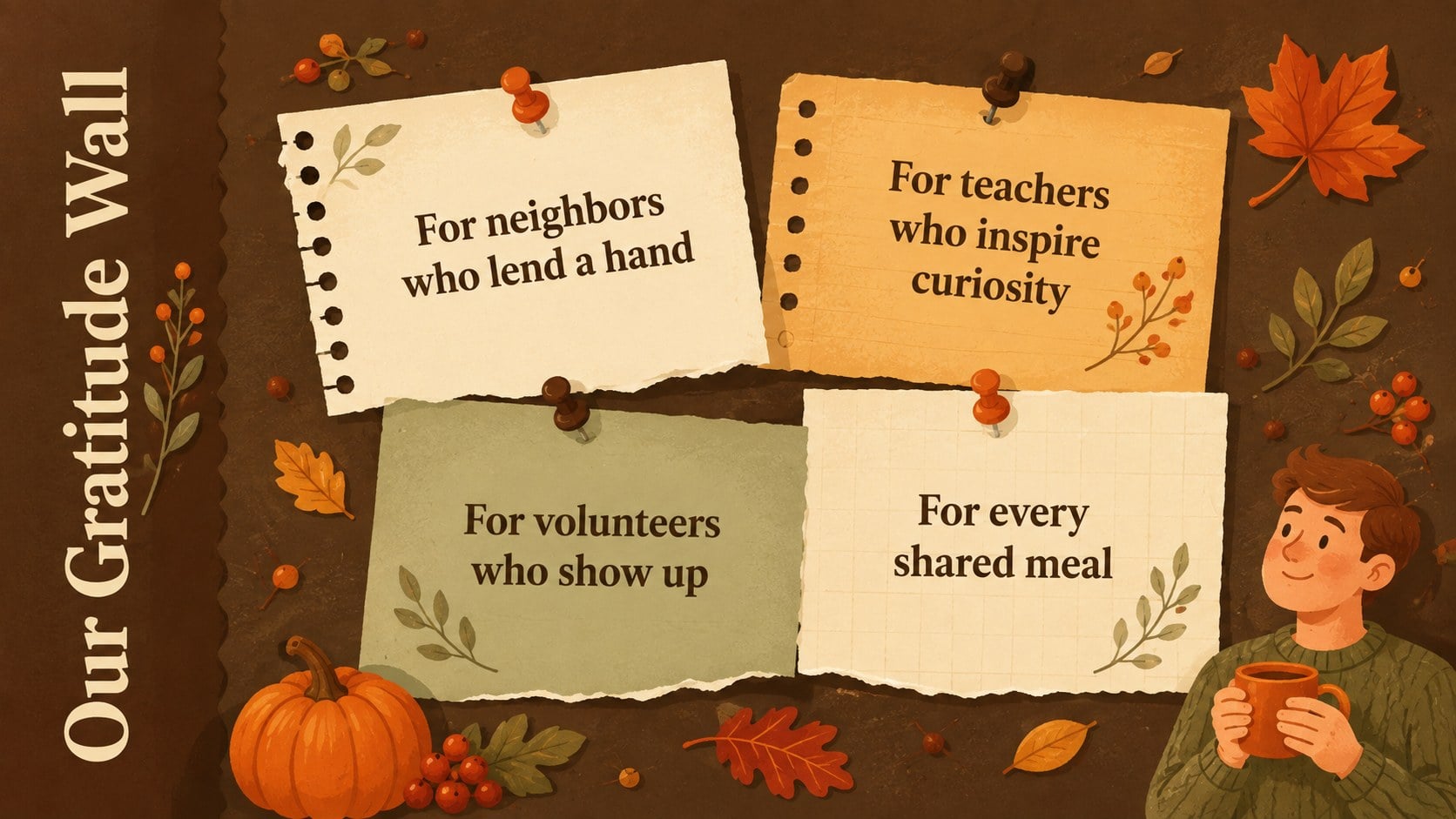 Thanksgiving Community Newsletter Theme presentation template, slide 12