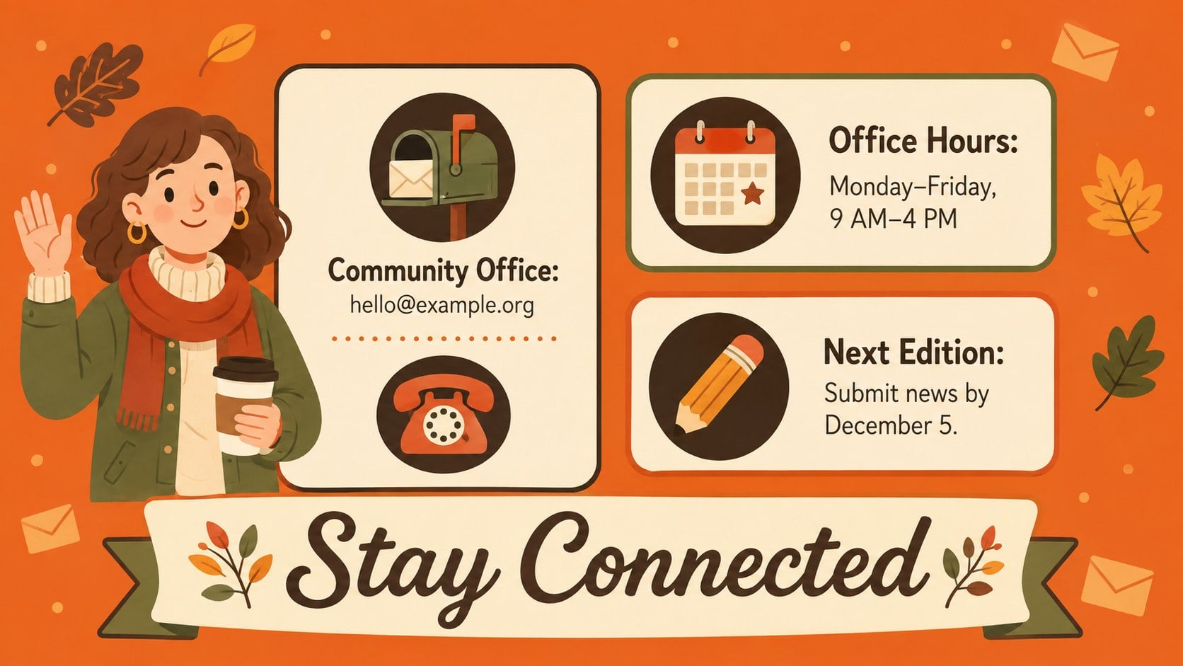 Thanksgiving Community Newsletter Theme presentation template, slide 14