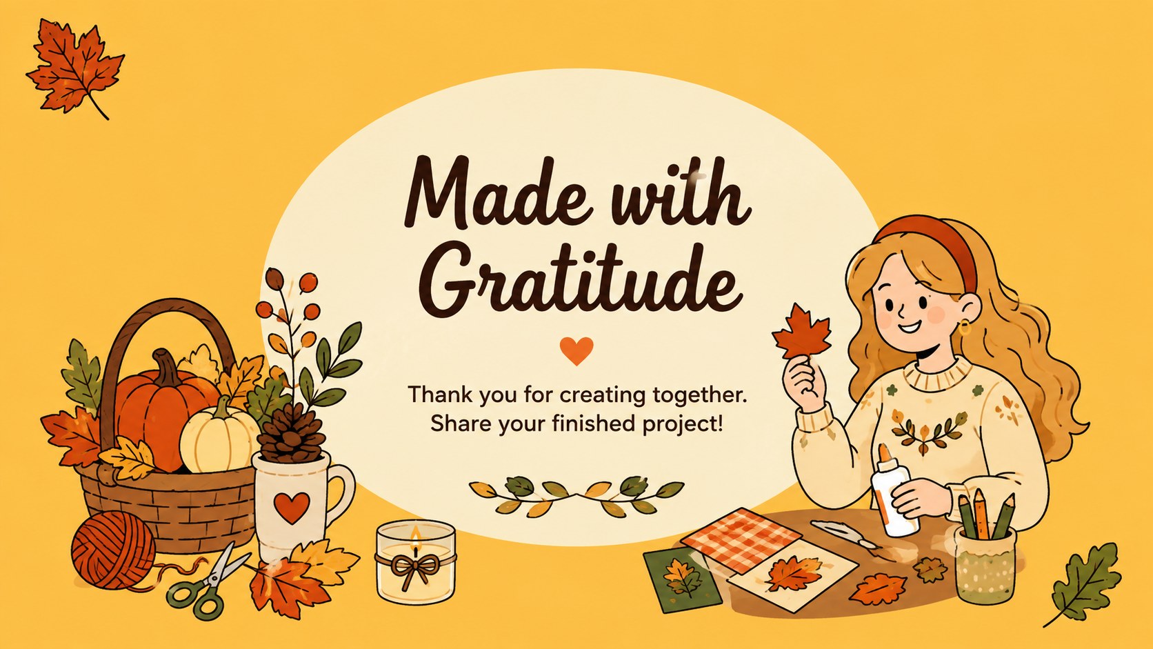 Thanksgiving Craft Workshop Deck presentation template, slide 15