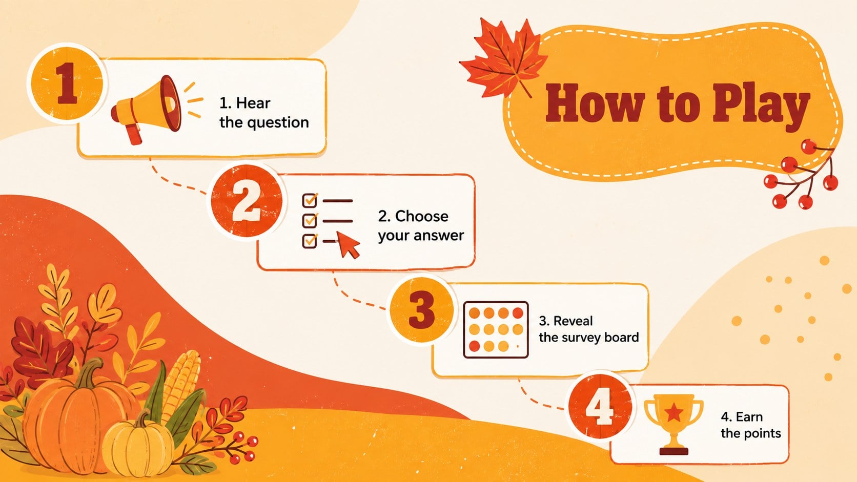 Thanksgiving Survey Showdown Game presentation template, slide 3