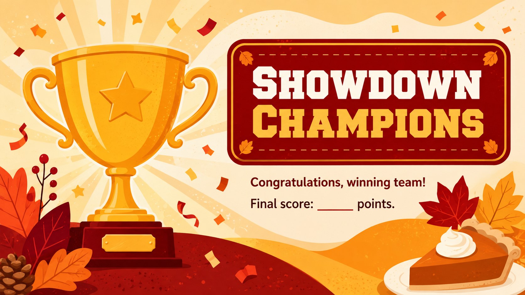 Thanksgiving Survey Showdown Game presentation template, slide 14