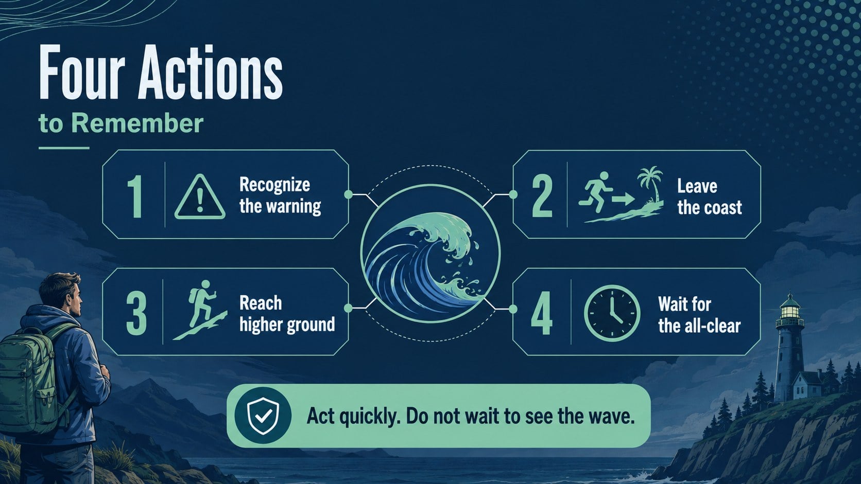 Modelo de apresentação Educação sobre Preparação para Tsunamis, slide 14