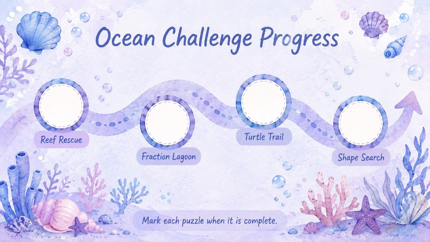 Underwater Color-by-Number Puzzle Deck presentation template, slide 13