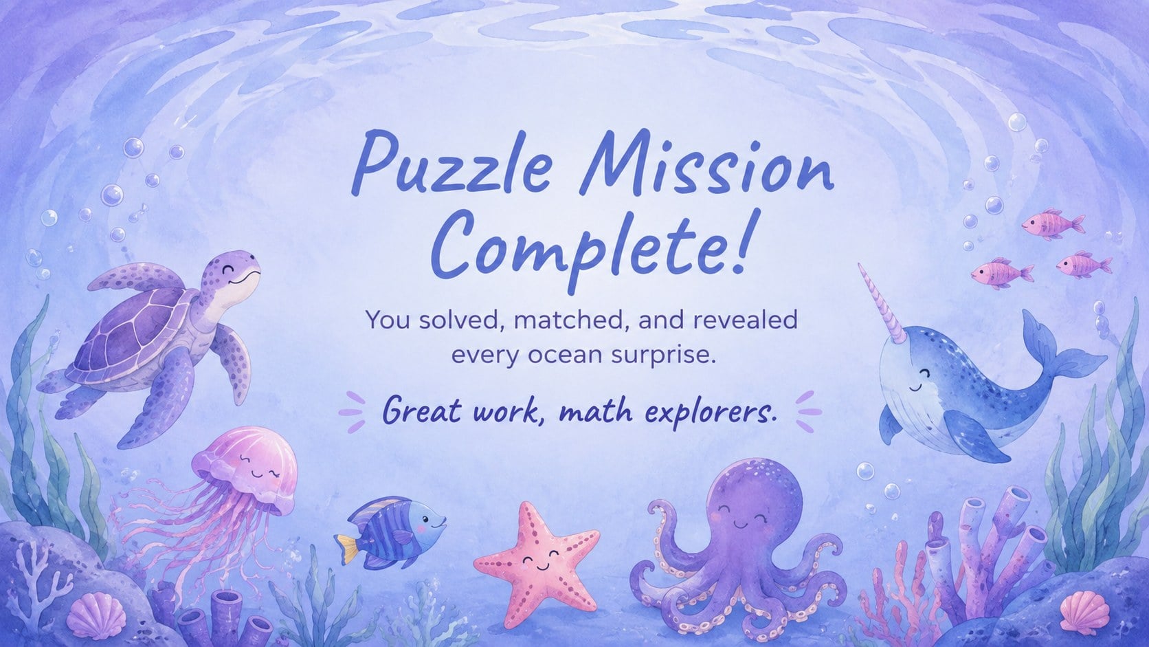 Underwater Color-by-Number Puzzle Deck presentation template, slide 15