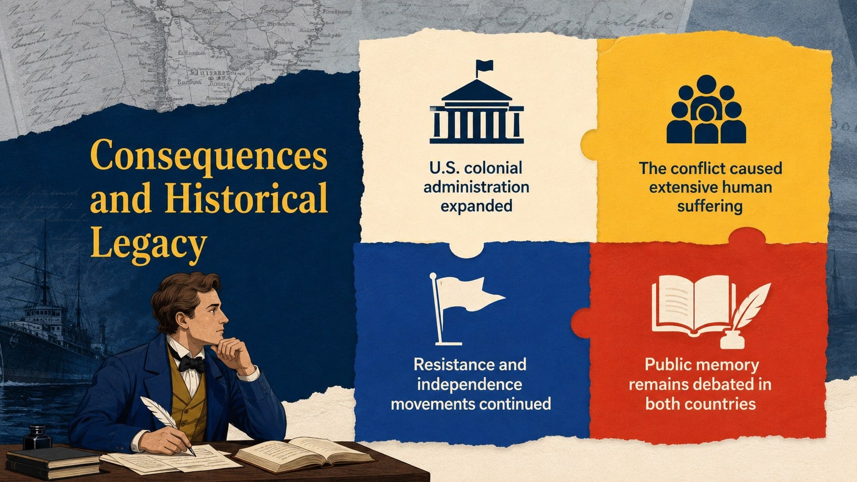 U.S.-Philippines Conflict History Teaching Deck presentation template, slide 12