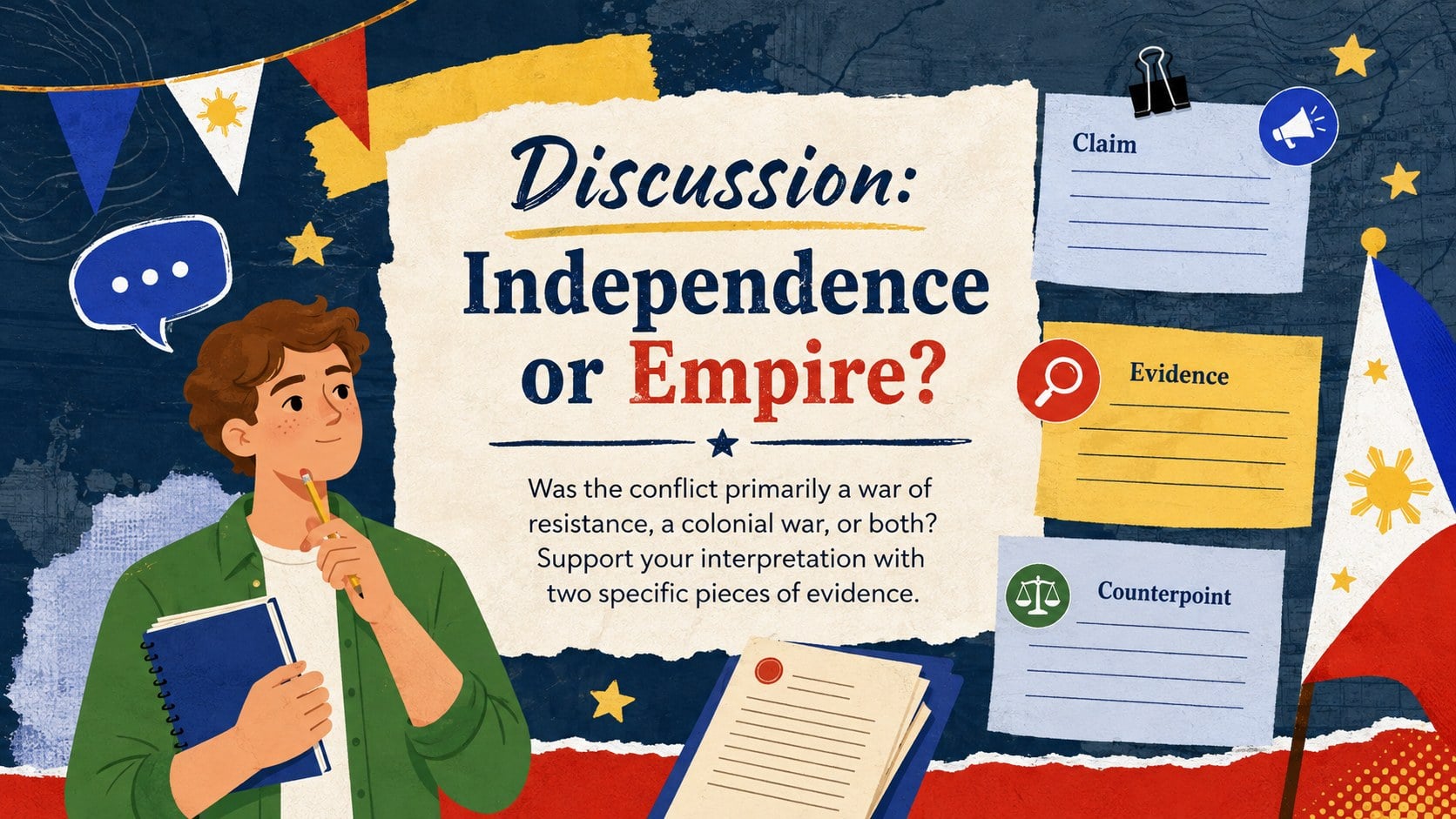 U.S.-Philippines Conflict History Teaching Deck presentation template, slide 14