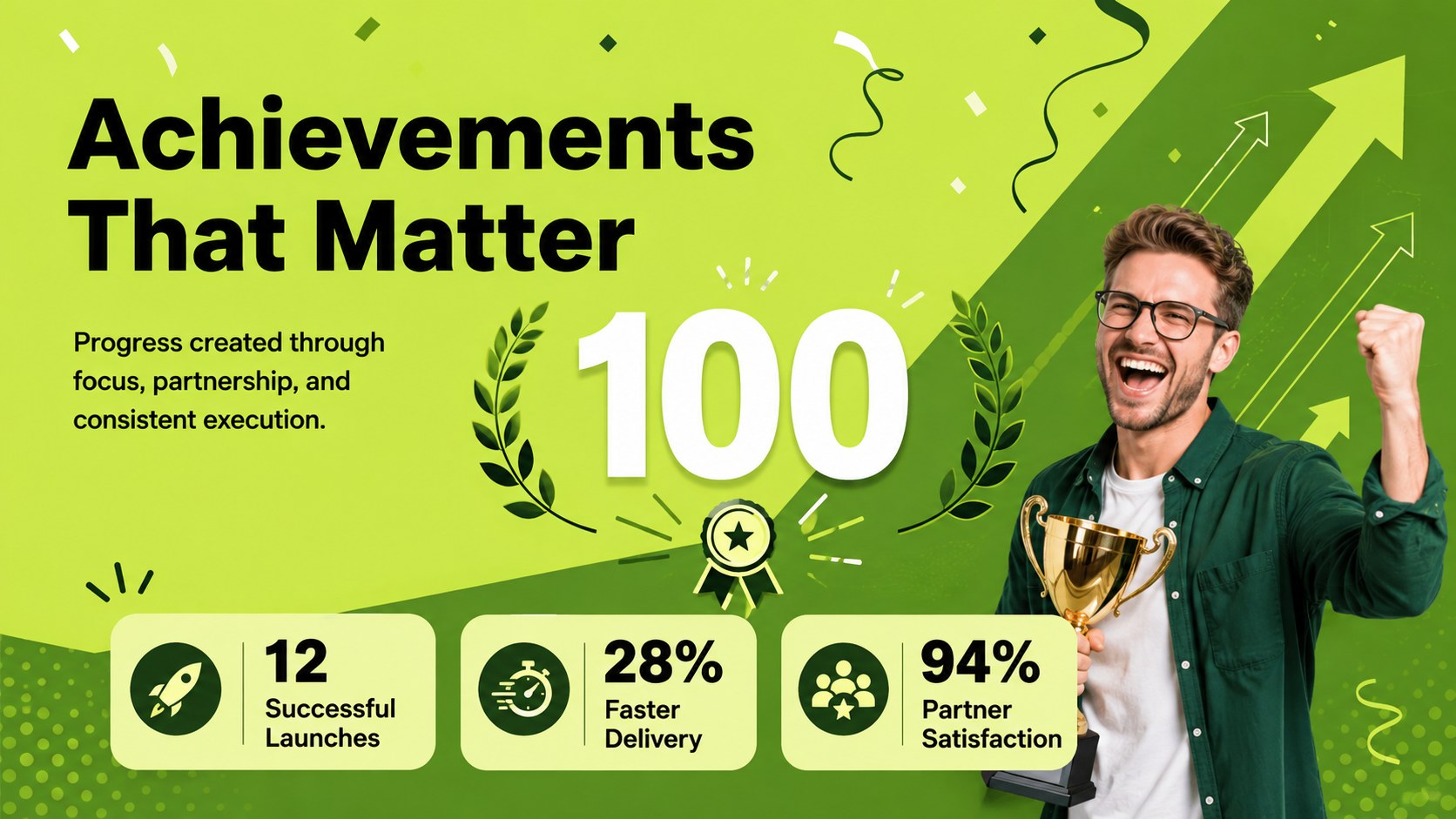 Vibrant Green Team Profile Deck presentation template, slide 10