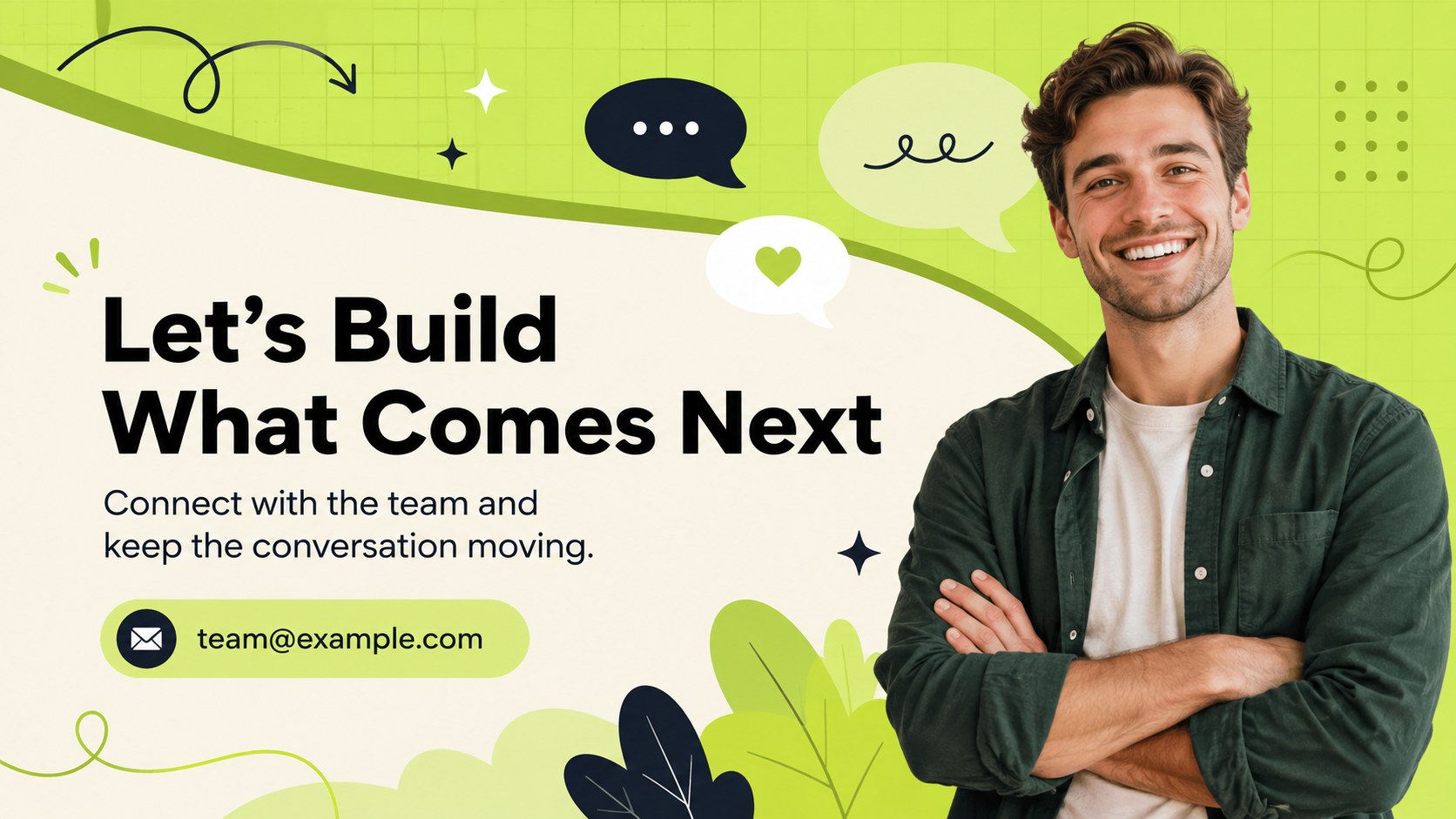 Vibrant Green Team Profile Deck presentation template, slide 15