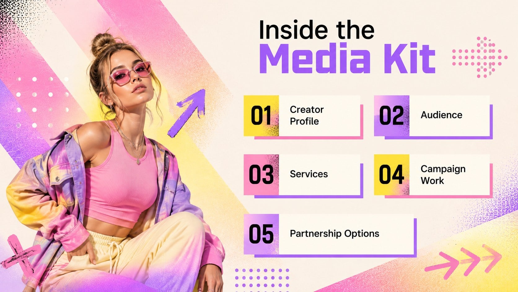 Vibrant Influencer Media Kit Deck presentation template, slide 13