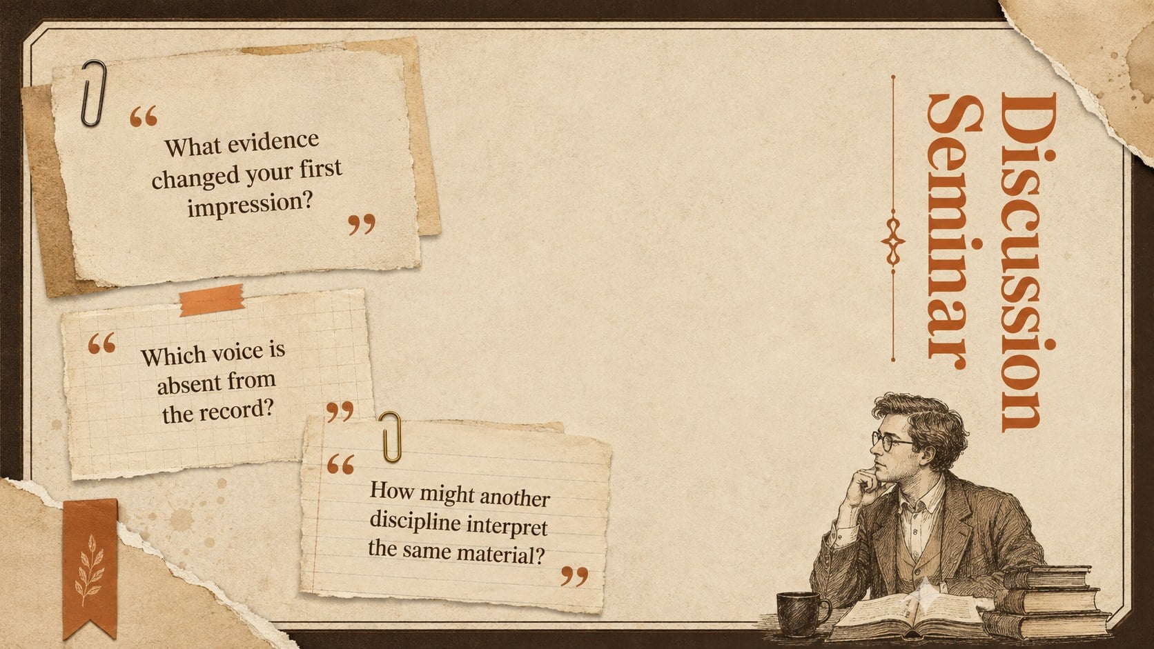 Vintage Academia Lesson Deck presentation template, slide 12