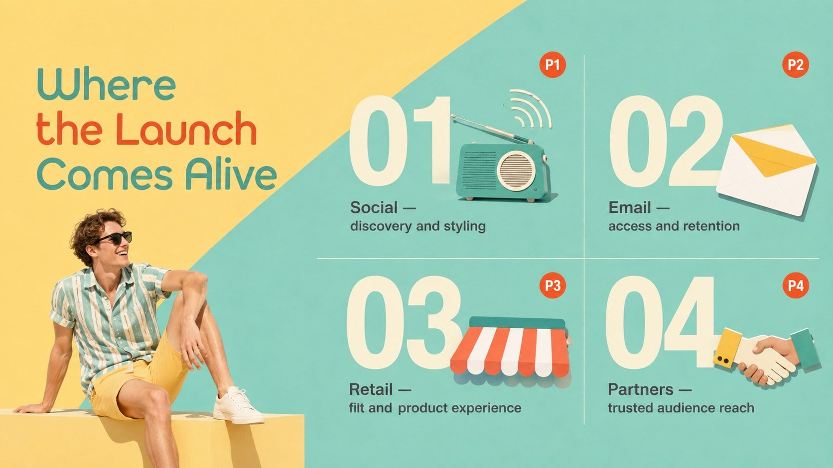 Modelo de apresentação Pitch para Marca de Beachwear Retrô, slide 11