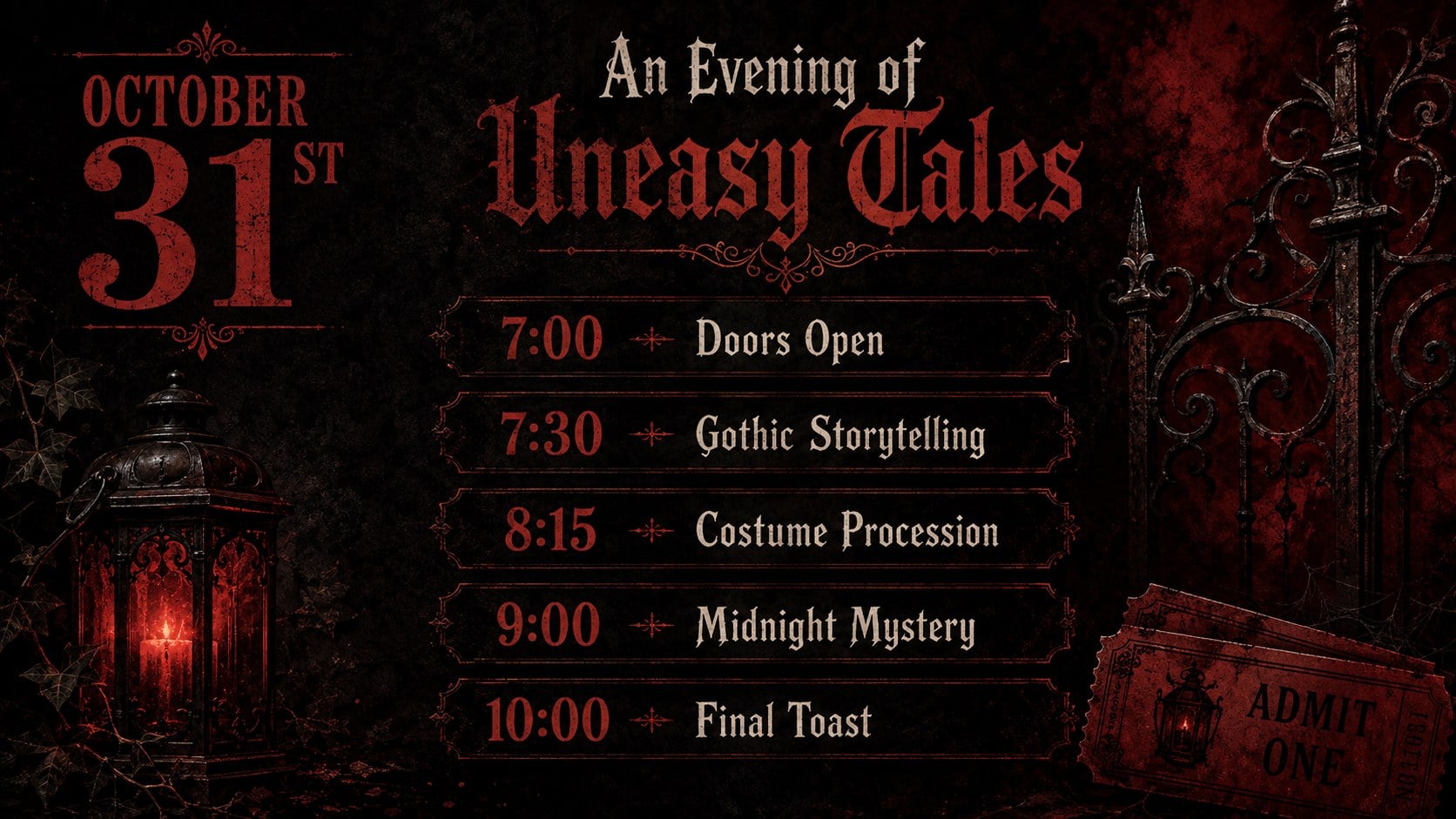 Vintage Gothic Horror Slide Theme presentation template, slide 11
