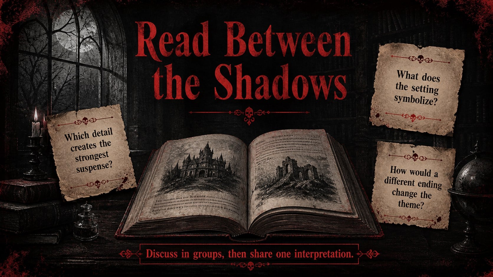 Vintage Gothic Horror Slide Theme presentation template, slide 12