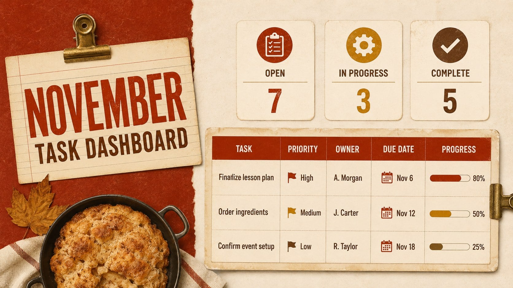 Vintage Harvest November 2026 Planner presentation template, slide 14