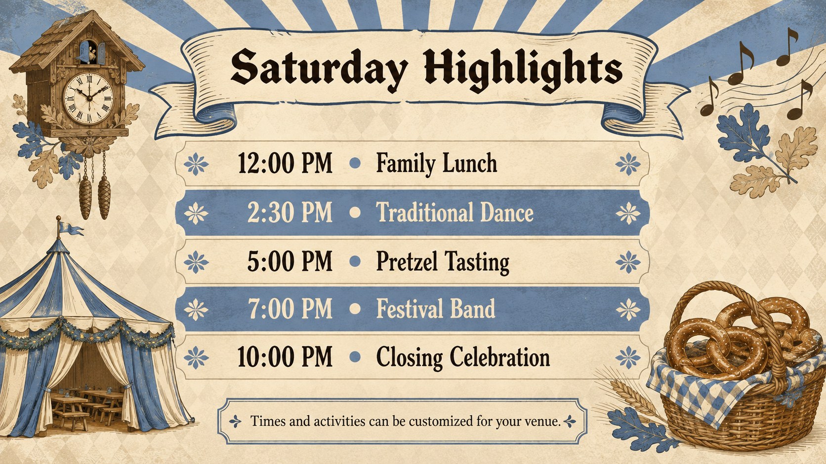 Vintage Oktoberfest Festival Program Slides presentation template, slide 3