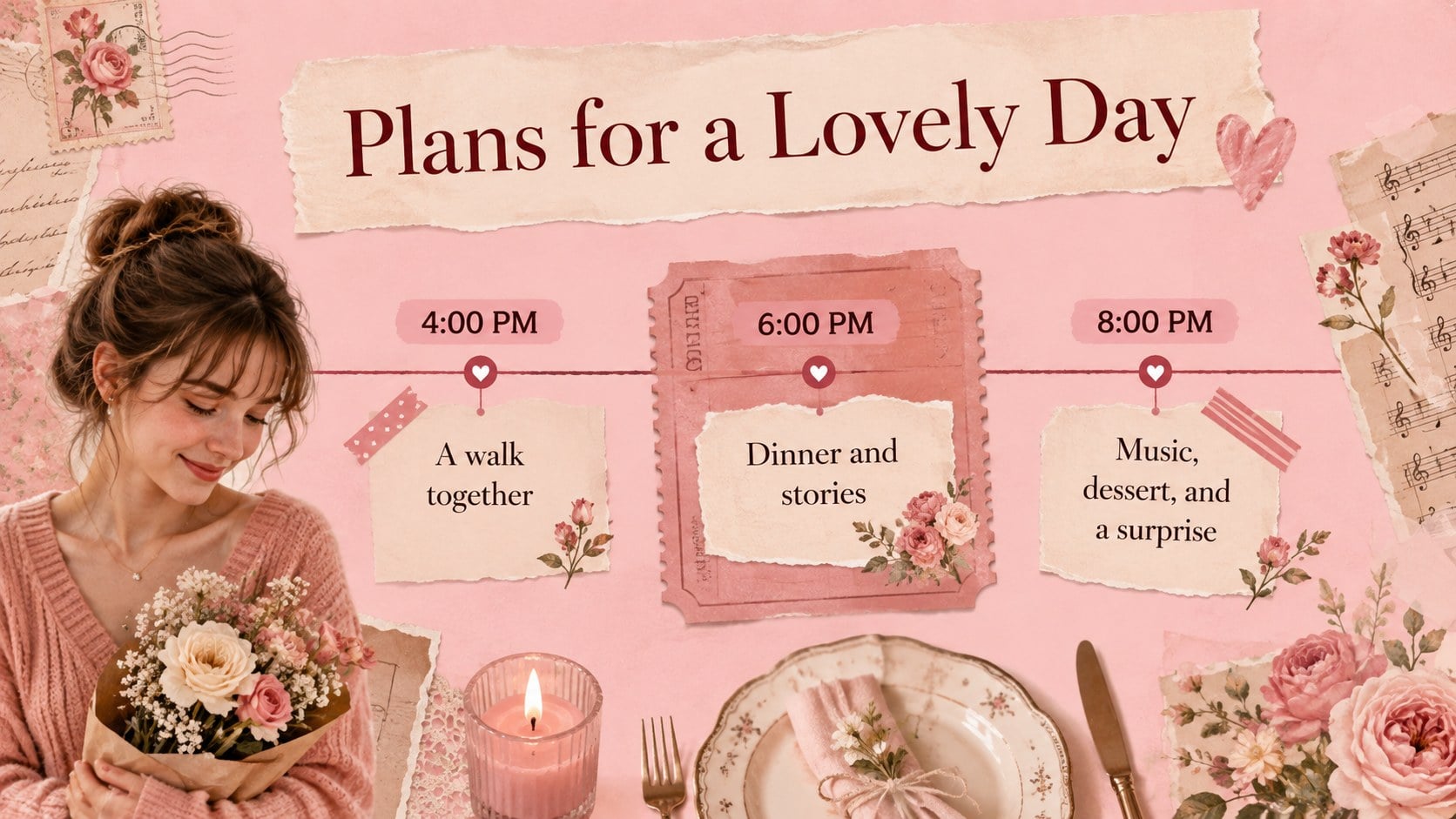 Vintage Romance Scrapbook Slides presentation template, slide 10