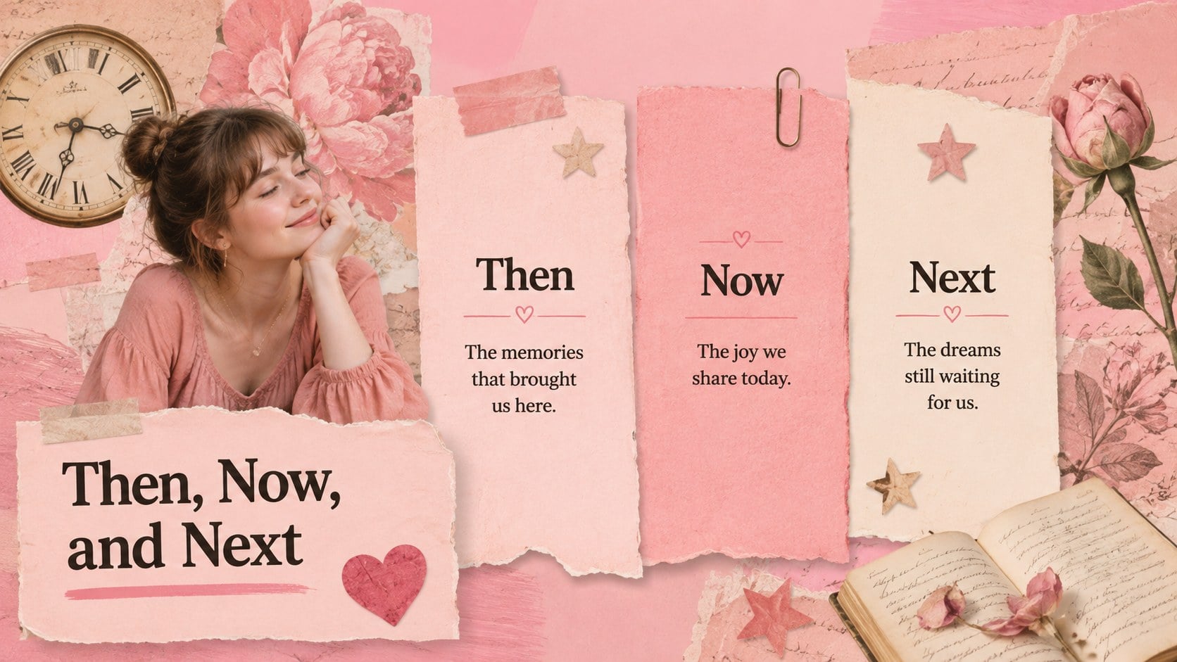Vintage Romance Scrapbook Slides presentation template, slide 11