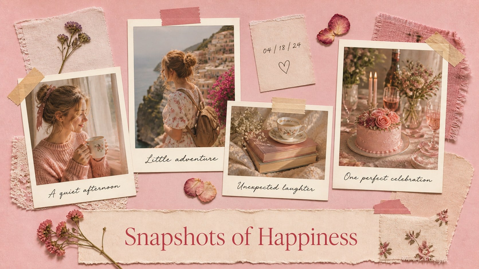 Vintage Romance Scrapbook Slides presentation template, slide 13