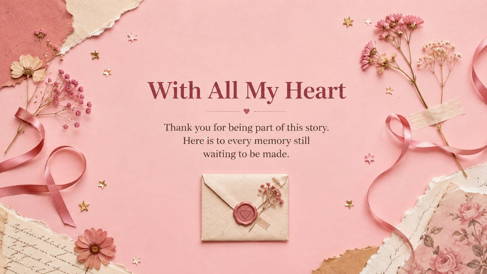 Vintage Romance Scrapbook Slides presentation template, slide 15