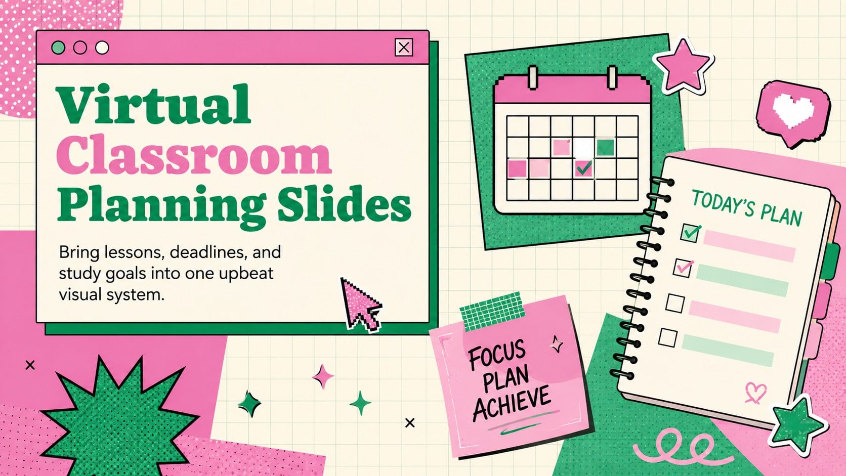 Virtual Classroom Planning Slides presentation template, slide 1