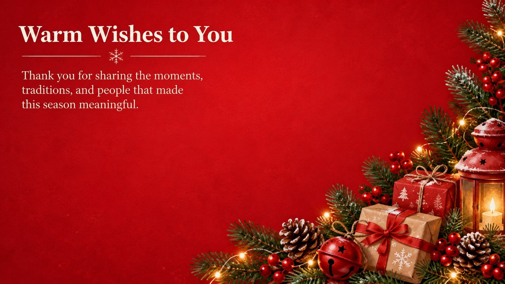 Warm Holiday Greeting Presentation presentation template, slide 16