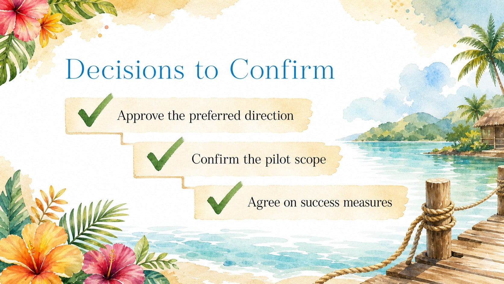 Watercolor Coastal Meeting Deck presentation template, slide 12