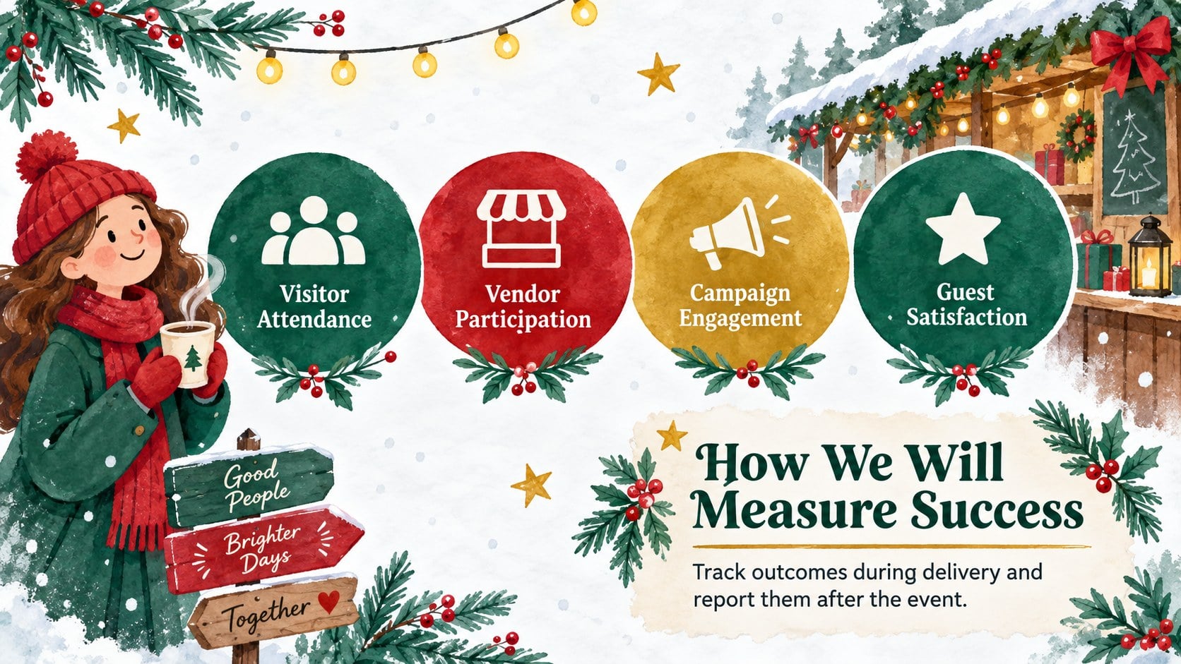 Watercolor Festive Market Pitch Deck presentation template, slide 12