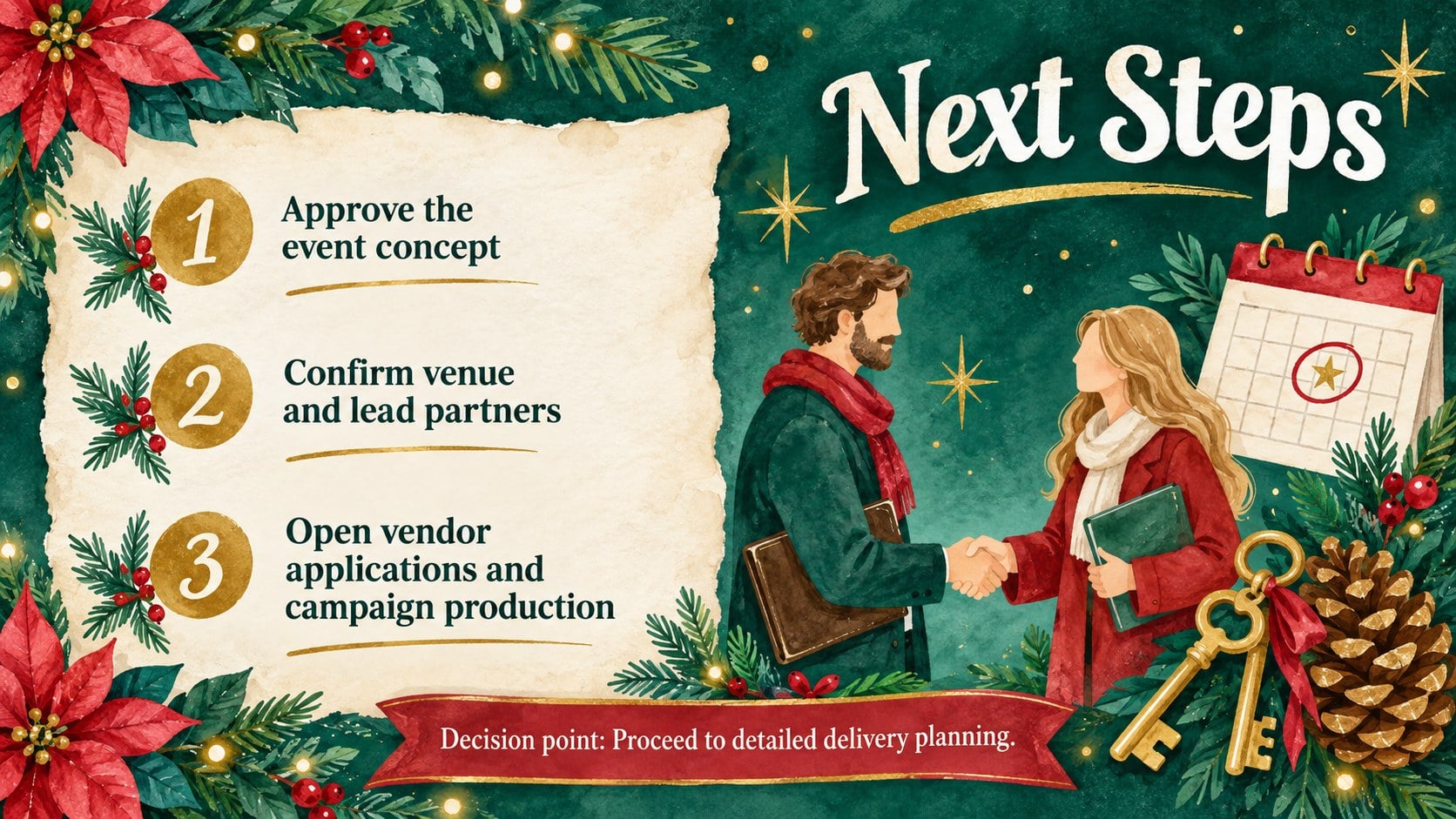 Watercolor Festive Market Pitch Deck presentation template, slide 14