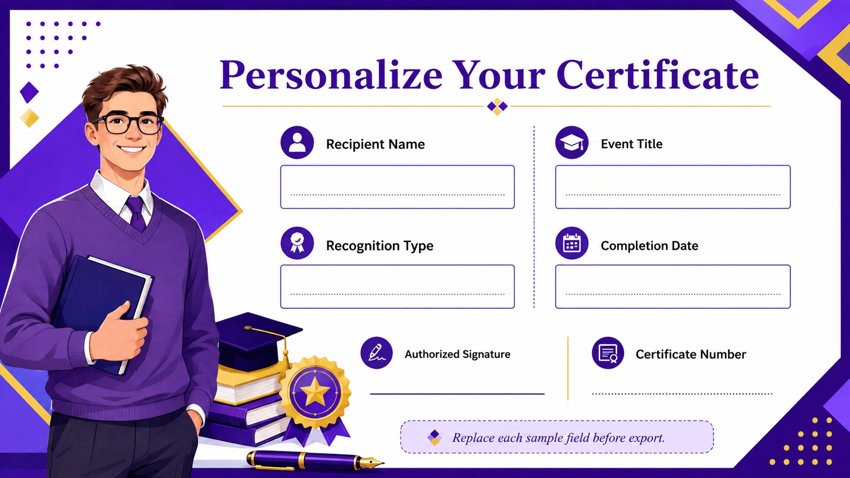Modelo de apresentação Certificado de Conclusão de Webinar, slide 10