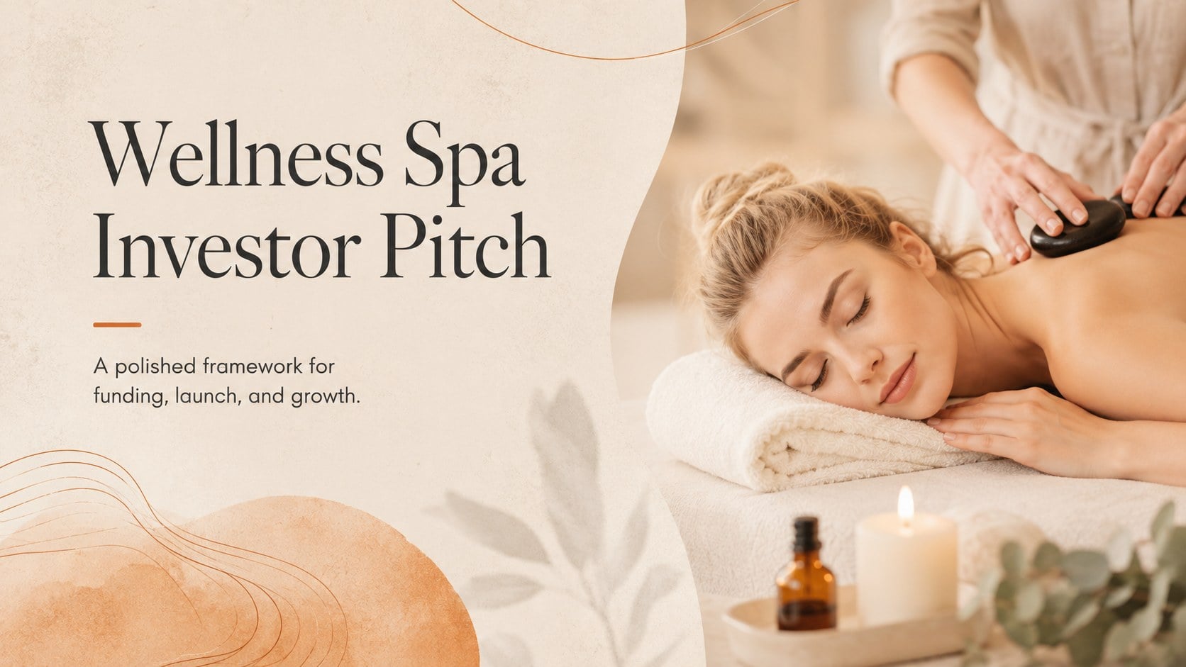 Wellness Spa Investor Pitch presentation template, slide 1