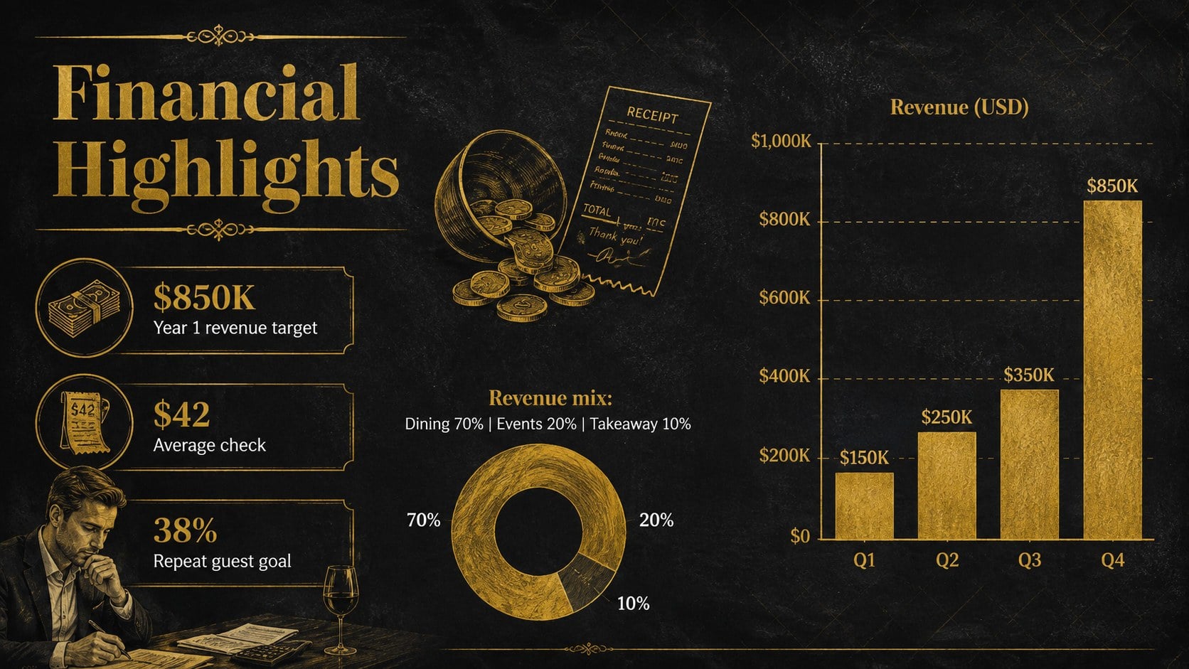 Western Restaurant Pitch Deck presentation template, slide 11
