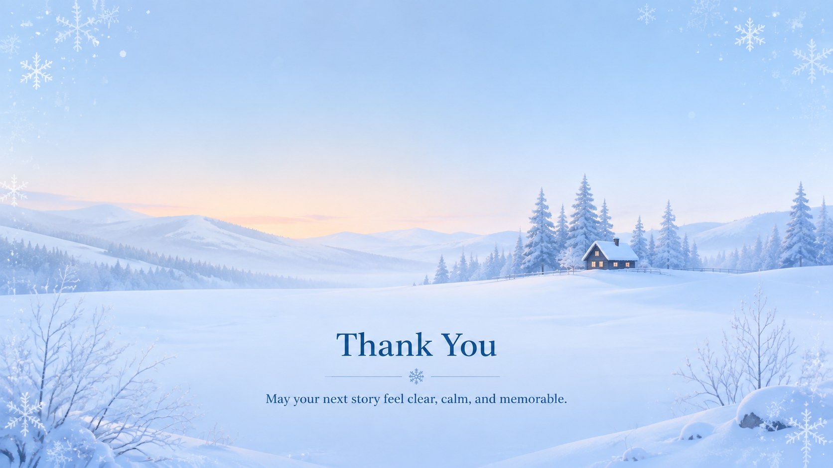 Winter Snowfall Presentation Theme presentation template, slide 15