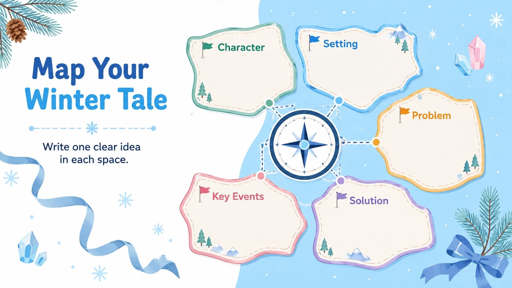 Winter Snowman Tale Classroom Deck presentation template, slide 10