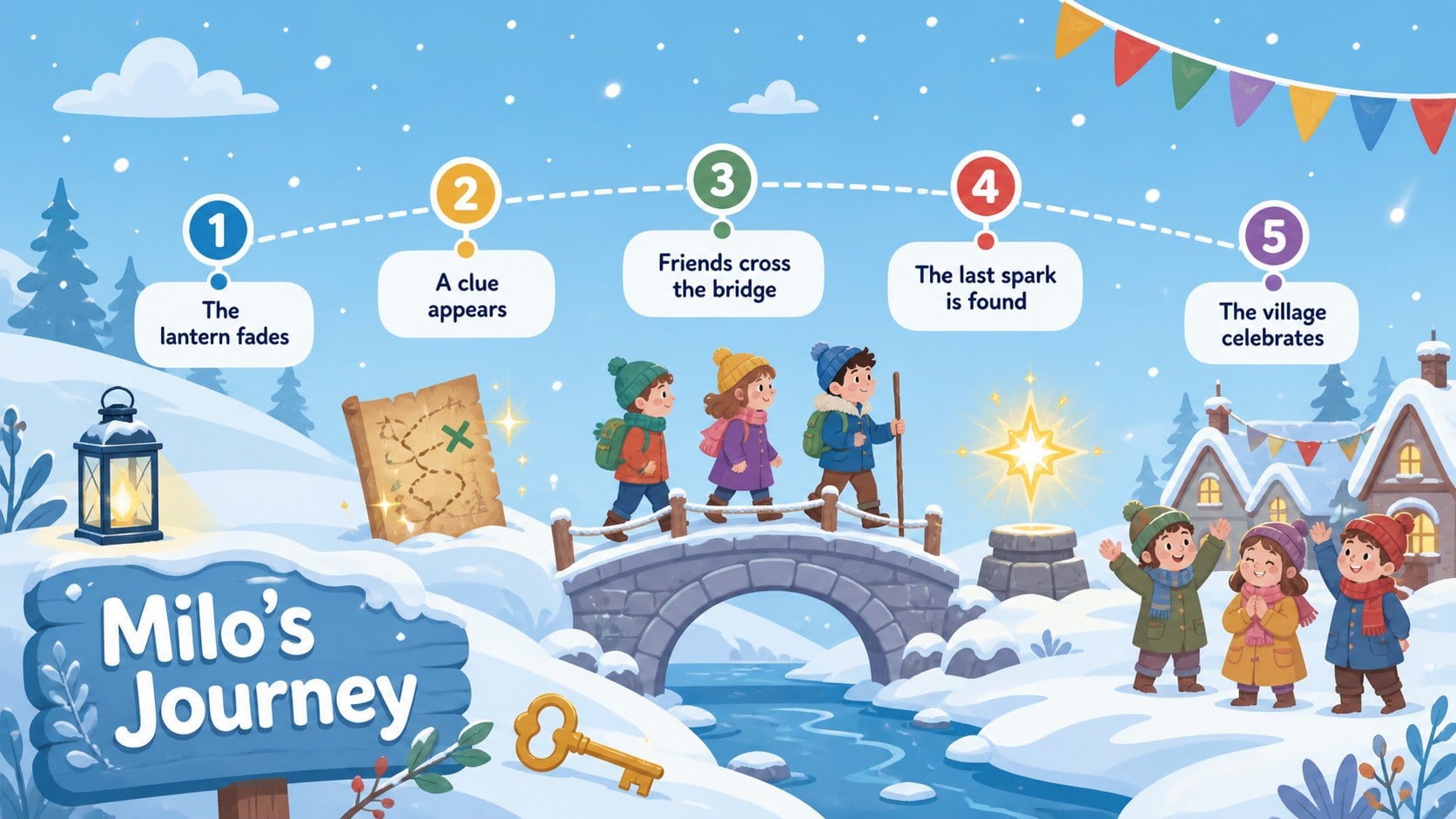 Winter Snowman Tale Classroom Deck presentation template, slide 14