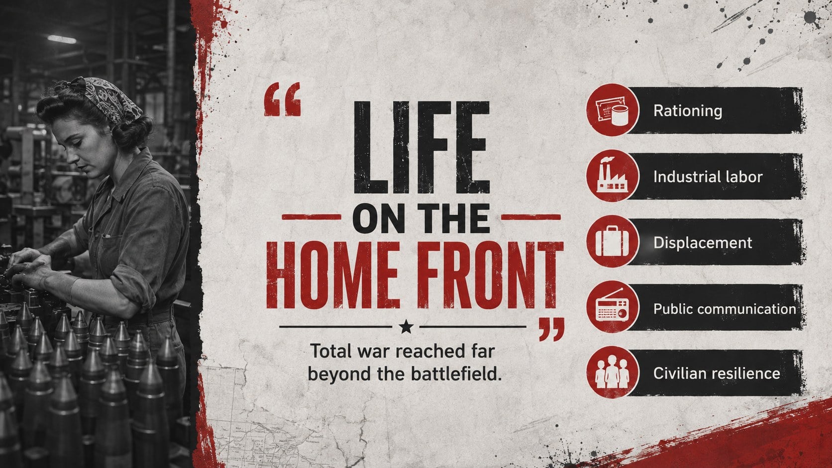 World Wars History Lesson Deck presentation template, slide 10