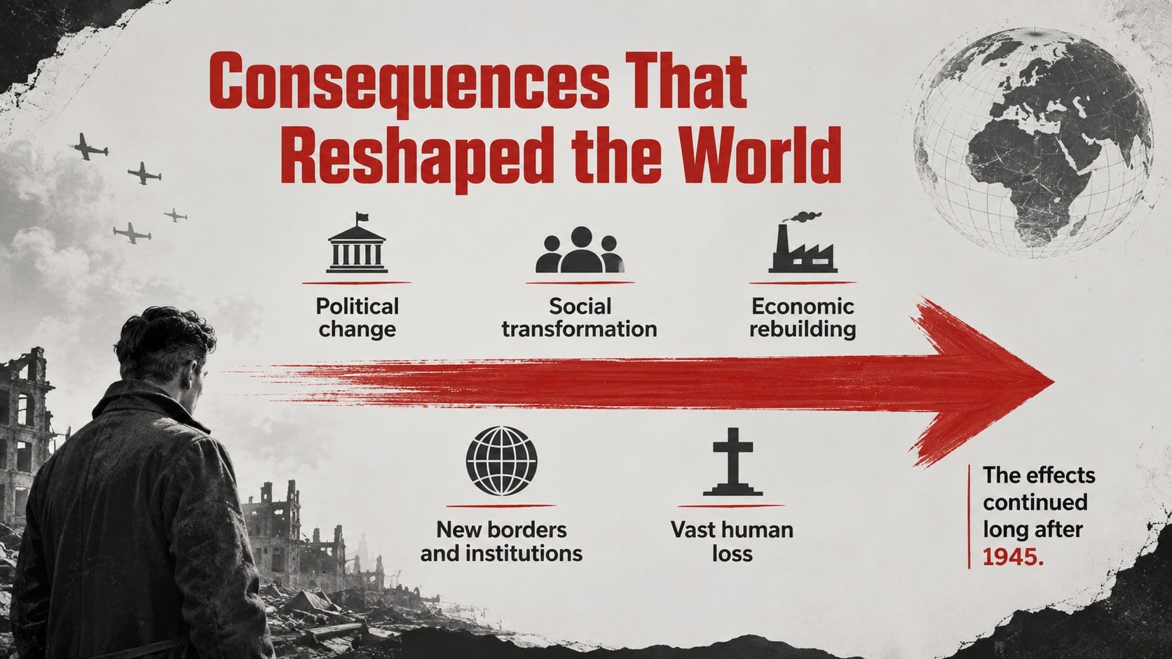 World Wars History Lesson Deck presentation template, slide 13