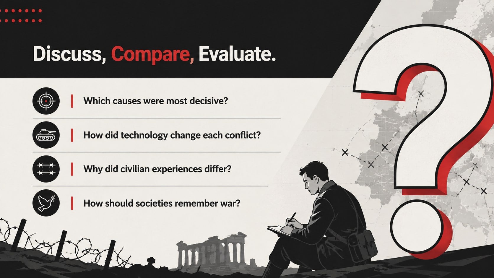 World Wars History Lesson Deck presentation template, slide 14