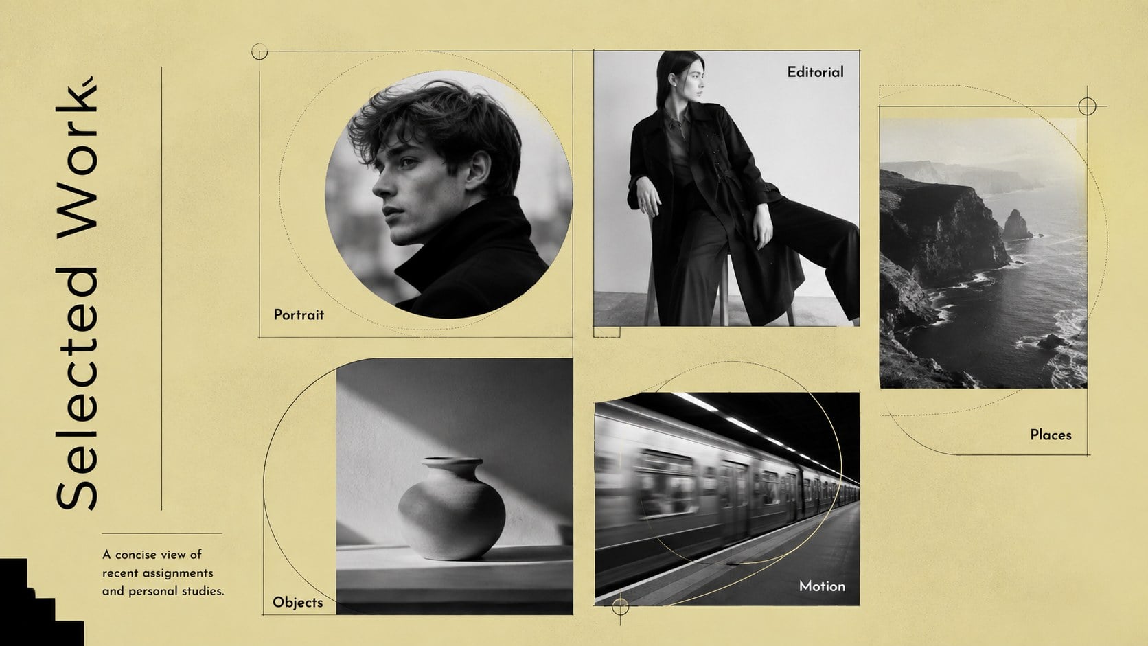Yellow Photography Showcase Deck presentation template, slide 3