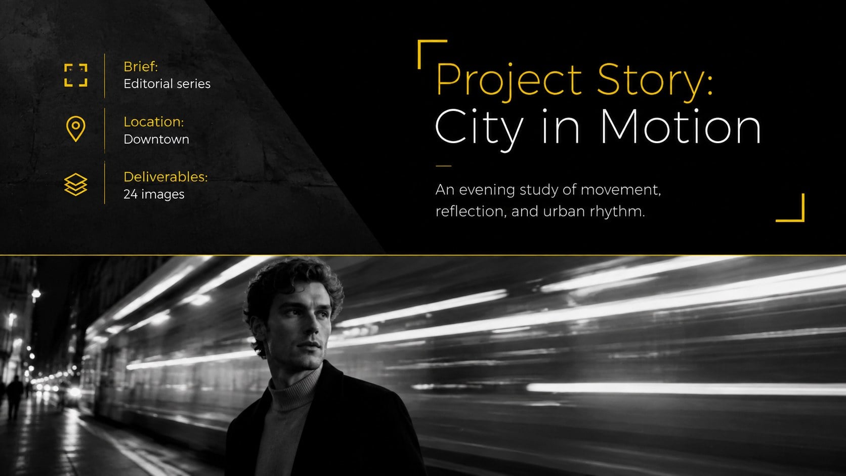 Yellow Photography Showcase Deck presentation template, slide 4