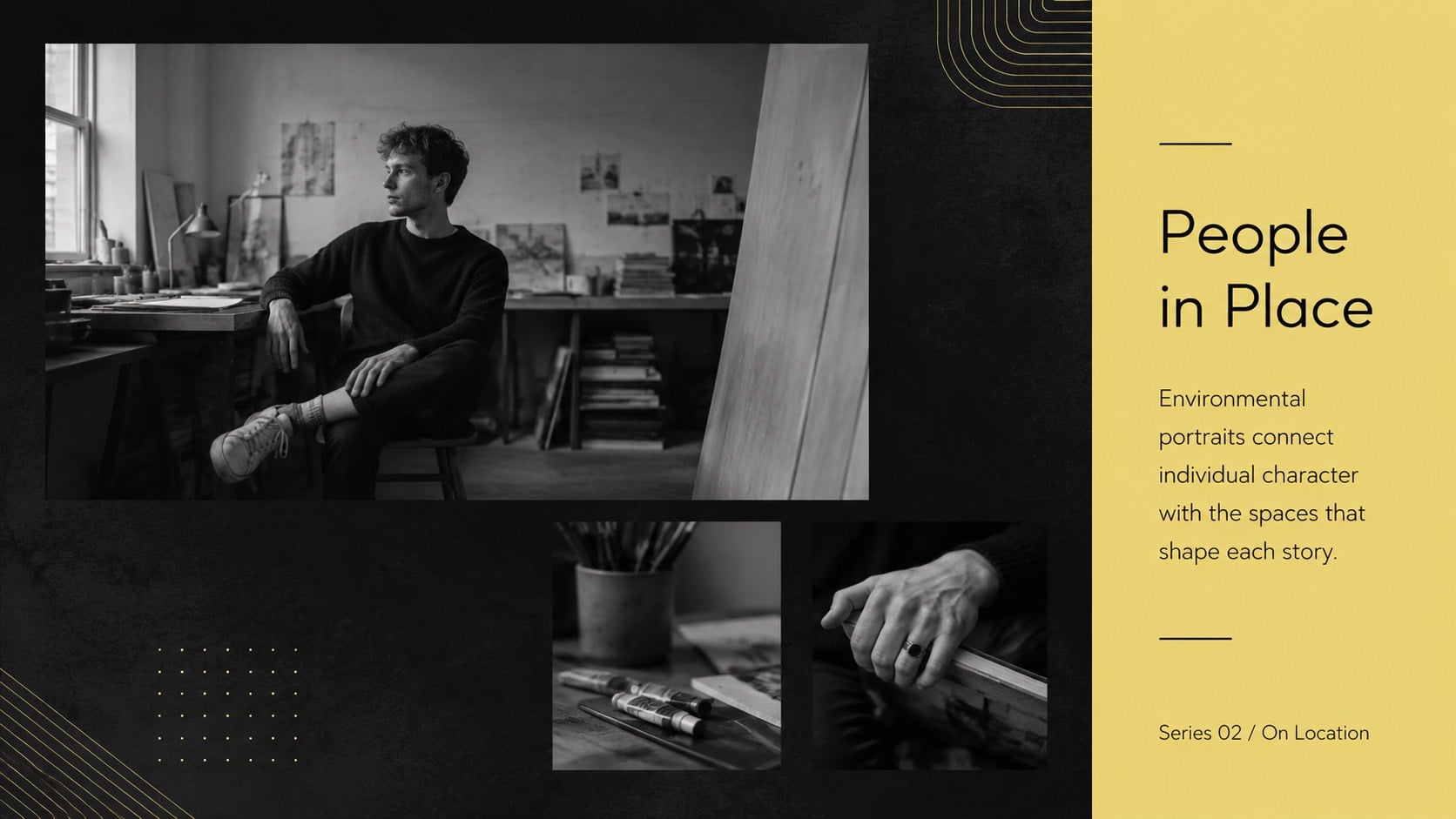 Yellow Photography Showcase Deck presentation template, slide 6