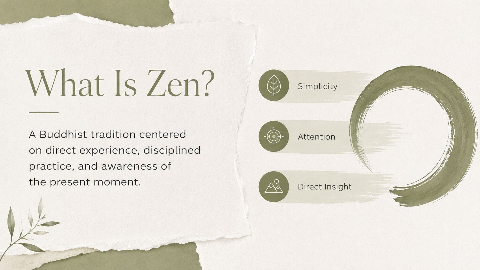 Zen Buddhist Philosophy Lesson Theme presentation template, slide 3