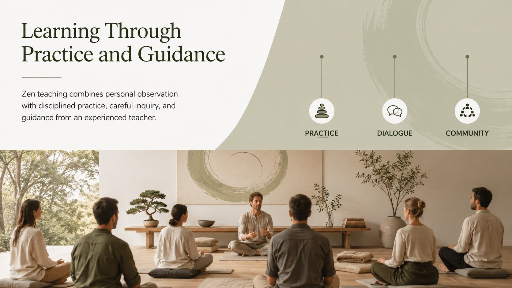 Zen Buddhist Philosophy Lesson Theme presentation template, slide 11