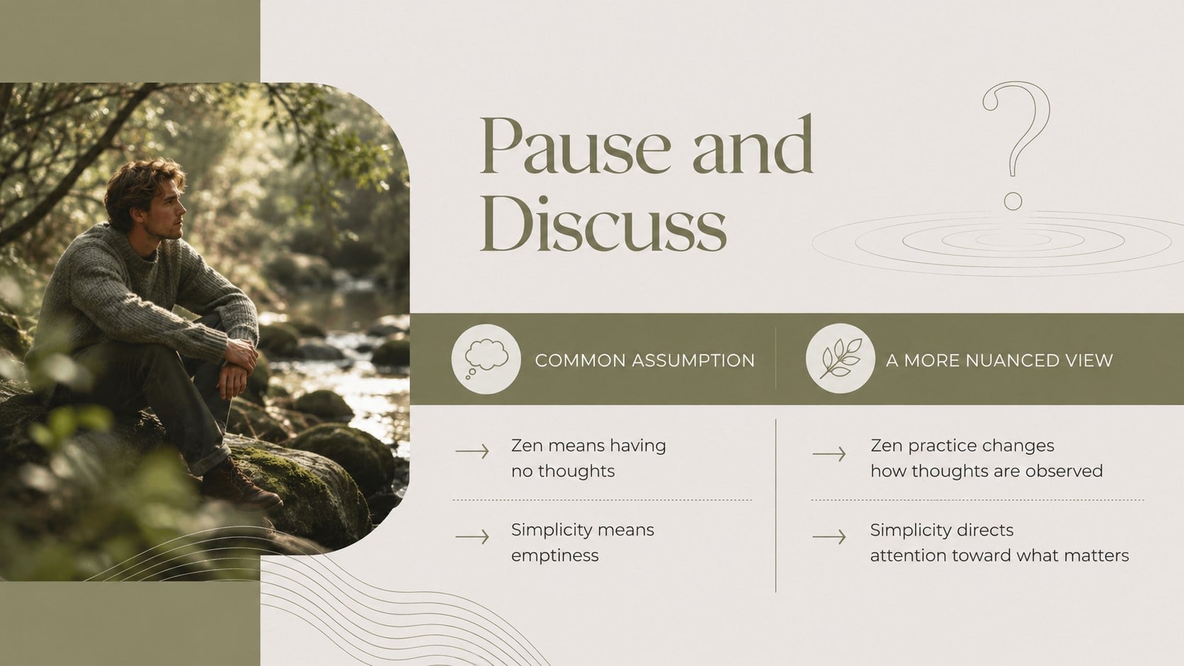 Zen Buddhist Philosophy Lesson Theme presentation template, slide 13